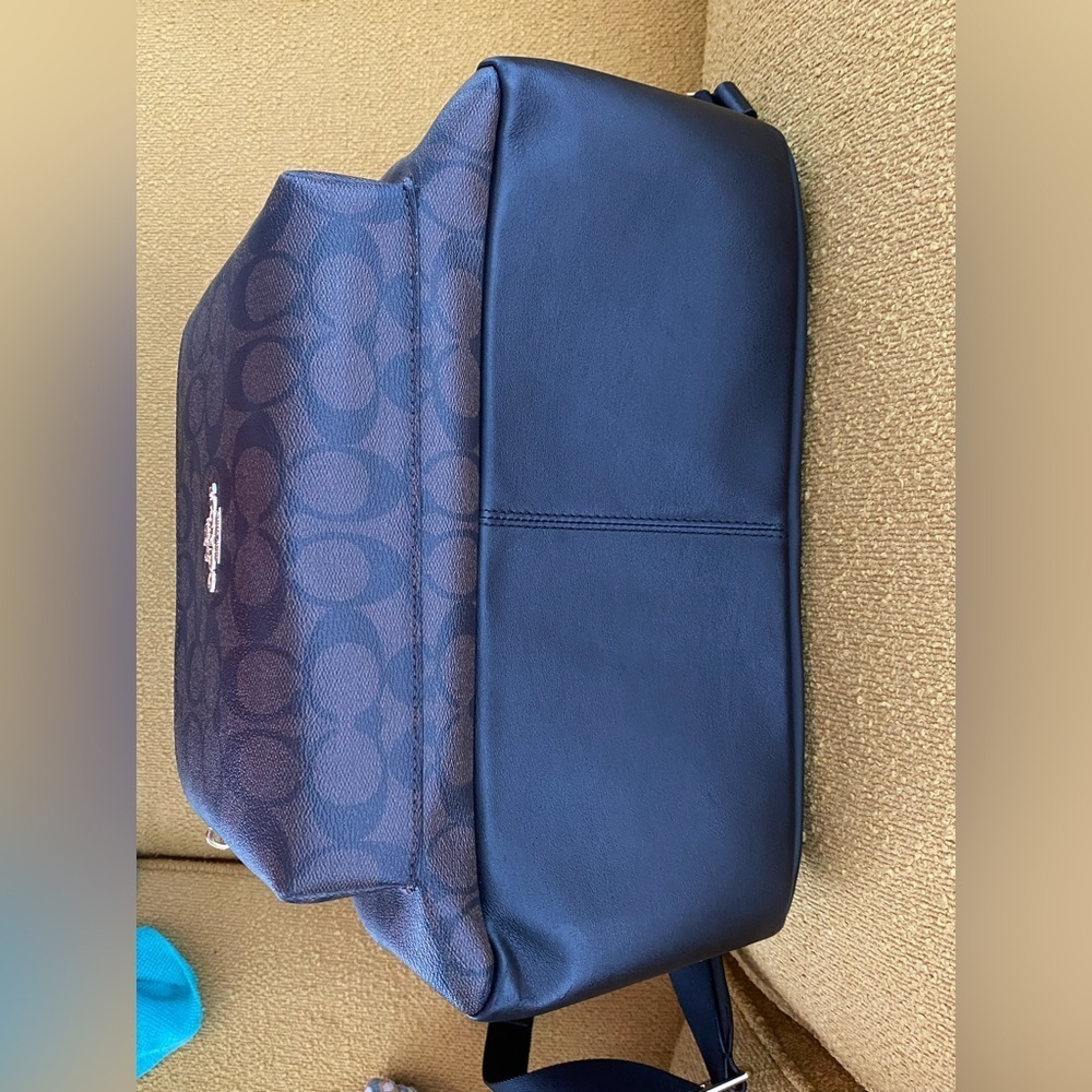 Coach Signature Black & Brown Charlie Medium Backpack EUC - Picture 10 of 11